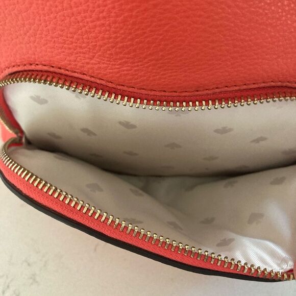 Kate Spade New York Jackson Backpack Coral Orange Pink Leather Mini Day Bag - Picture 9 of 11